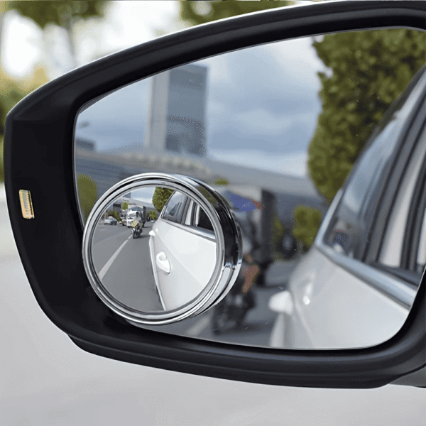 2pcs Car Rearview Mirror High-Definition Round Mirror - Black